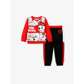PATPAT PAW Patrol 2pcs Toddler Girl/Boy Marshall Chase Pullover Sweatshirt with Pants Set Red